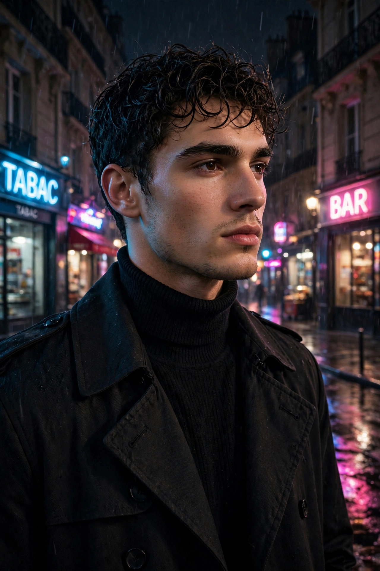 Look streetwear de cáñamo B-Blunt — retrato nocturno cinematográfico