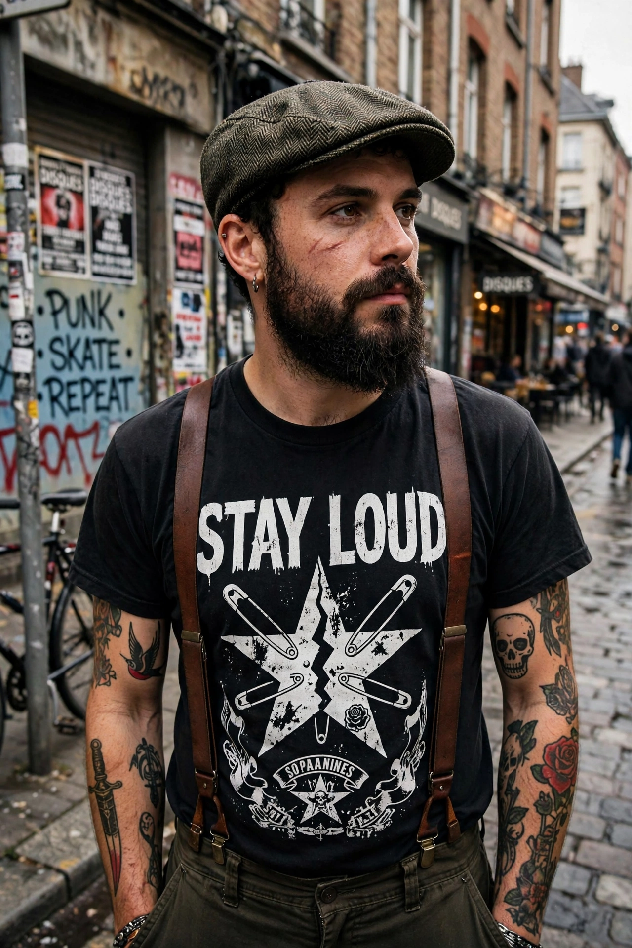 Look de cáñamo B-Blunt — retrato callejero de inspiración punk